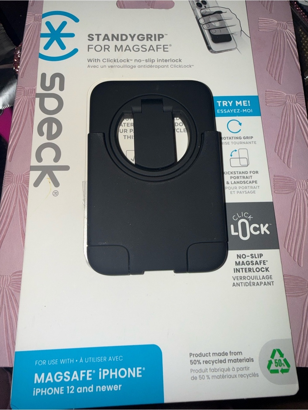Speck StandyGrip for MagSafe ClickLock Phone Grip & Kickstand iPhone 12+ NWT